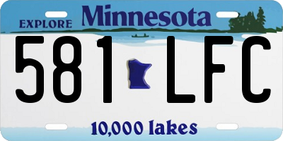 MN license plate 581LFC