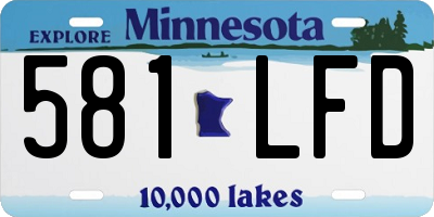 MN license plate 581LFD