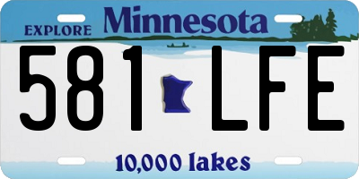 MN license plate 581LFE