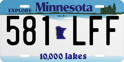 MN license plate 581LFF