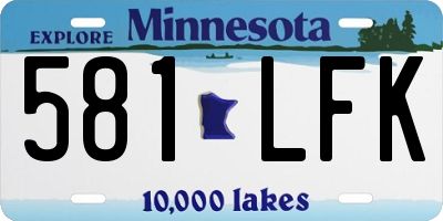 MN license plate 581LFK