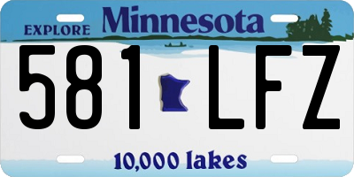 MN license plate 581LFZ