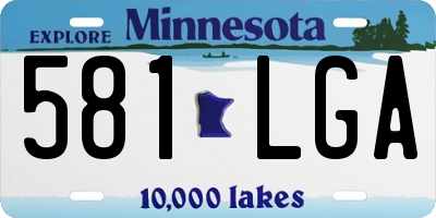 MN license plate 581LGA