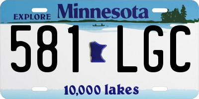 MN license plate 581LGC