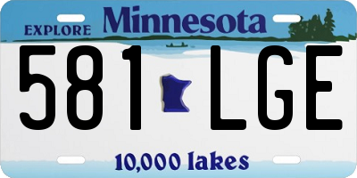 MN license plate 581LGE