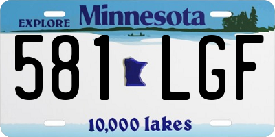 MN license plate 581LGF
