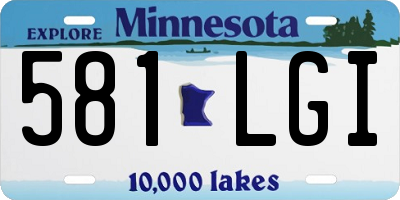 MN license plate 581LGI