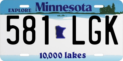 MN license plate 581LGK