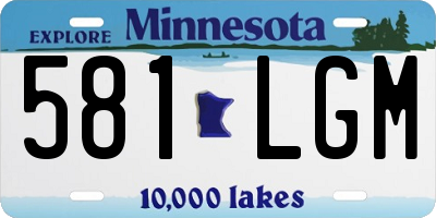 MN license plate 581LGM