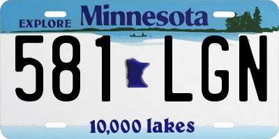 MN license plate 581LGN