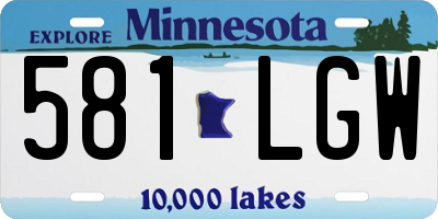 MN license plate 581LGW