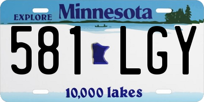 MN license plate 581LGY