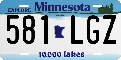 MN license plate 581LGZ