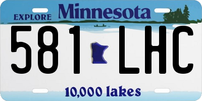 MN license plate 581LHC