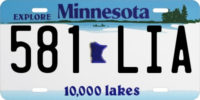 MN license plate 581LIA