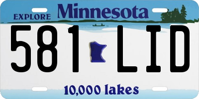 MN license plate 581LID