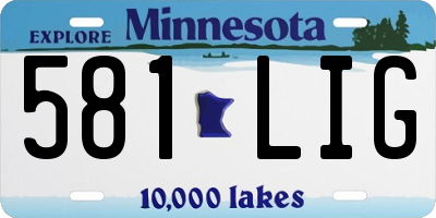 MN license plate 581LIG