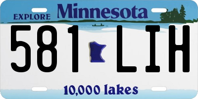 MN license plate 581LIH