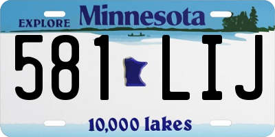 MN license plate 581LIJ