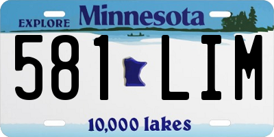 MN license plate 581LIM