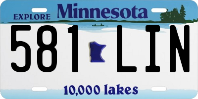 MN license plate 581LIN