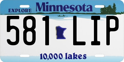 MN license plate 581LIP