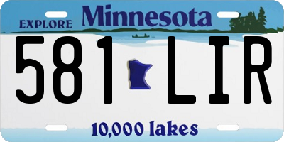 MN license plate 581LIR