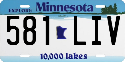 MN license plate 581LIV