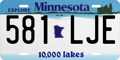MN license plate 581LJE