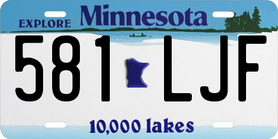 MN license plate 581LJF