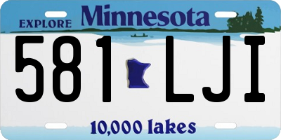 MN license plate 581LJI