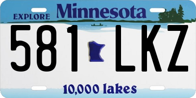 MN license plate 581LKZ