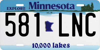 MN license plate 581LNC