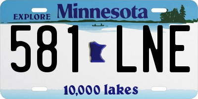 MN license plate 581LNE