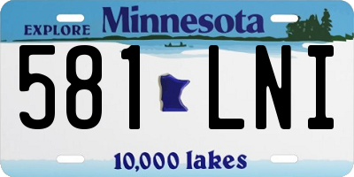 MN license plate 581LNI