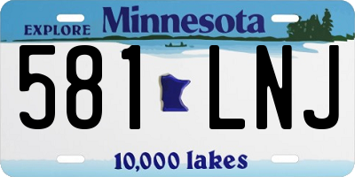 MN license plate 581LNJ