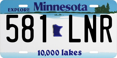 MN license plate 581LNR