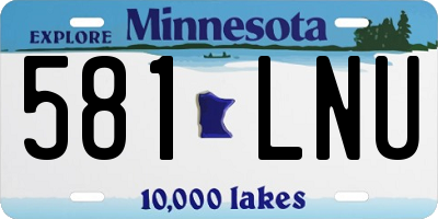 MN license plate 581LNU