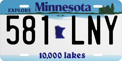 MN license plate 581LNY