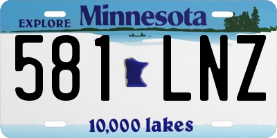 MN license plate 581LNZ