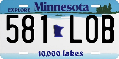 MN license plate 581LOB