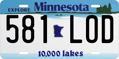 MN license plate 581LOD