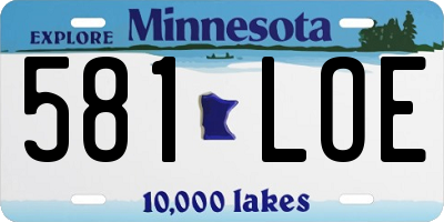MN license plate 581LOE