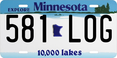 MN license plate 581LOG