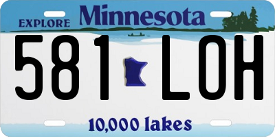 MN license plate 581LOH