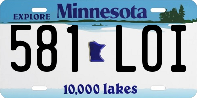 MN license plate 581LOI