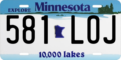MN license plate 581LOJ