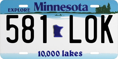 MN license plate 581LOK