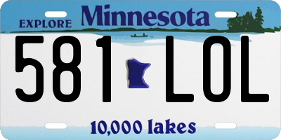 MN license plate 581LOL
