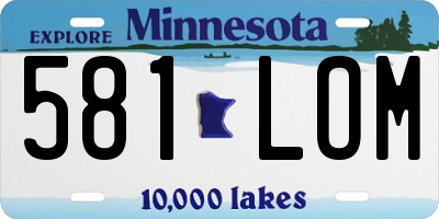 MN license plate 581LOM
